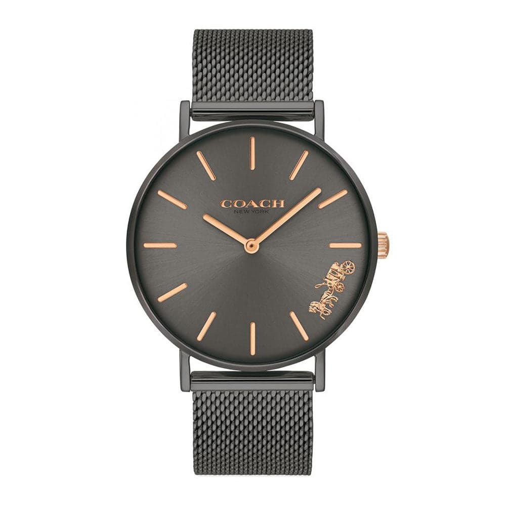 COACH PERRY ANALOG QUARTZ BLACK STAINLESS STEEL 14503127 MESH STRAP WOMEN'S WATCH - H2 Hub Watches