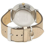 COACH PERRY ANALOG QUARTZ SILVER STAINLESS STEEL 14503157 CHAMPAGNE LEATHER STRAP WOMEN'S WATCH