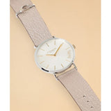 COACH PERRY ANALOG QUARTZ SILVER STAINLESS STEEL 14503157 CHAMPAGNE LEATHER STRAP WOMEN'S WATCH
