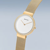 Bering Classic White Dial Gold Stainless Steel Women Watch 14531-330