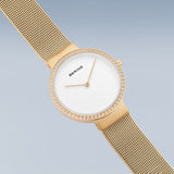 Bering Classic White Dial Gold Stainless Steel Women Watch 14531-330