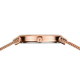 Bering Classic Green Dial Rose Gold Stainless Steel Strap Women 14531-368
