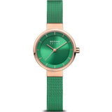 BERING 14627-CHARITY GREEN STAINLESS STEEL MESH STRAP WOMEN WATCH