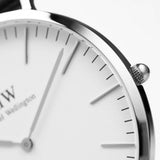 DANIEL WELLINGTON WARWICK SILVER STAINLESS STEEL DW00100019 STRIPED NATO STRAP MEN'S WATCH