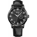 HUGO BOSS ANALOG QUARTZ BLACK STAINLESS STEEL 1512833 LEATHER STRAP MEN'S WATCH - H2 Hub Watches