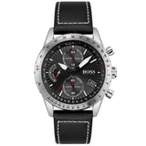 HUGO BOSS 1513853  BLACK LEATHER MEN WATCH