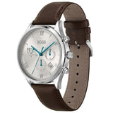 Hugo Boss 1513889 Silver Dial Brown Leather Men's Watch
