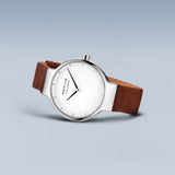 Bering Max Rene White Dial Brown Leather Strap Men Watch 15531-504