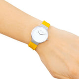 BERING 15531-600 MAX RENE POLISHED SILVER CASE YELLOW RUBBER STRAP WOMEN'S WATCH