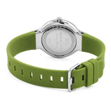 BERING 15531-800 MAX RENE POLISHED SILVER CASE & GREEN RUBBER STRAP WOMEN'S WATCH