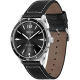 HUGO BOSS 1570125 BLACK LEATHER MENS WATCH