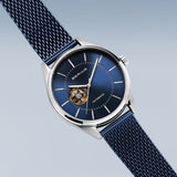 BERING 16743-307 AUTOMATIC BLUE DIAL AND MILANESE BRACELET MEN'S WATCH