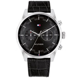 TOMMY HILFIGER 1710424 SAWYER BLACK/STEEL MEN'S WATCH