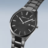Bering Ultra Sim Black Dial And Stainless Steel Strap Men Watch 17240-777