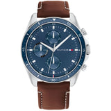 TOMMY HILFIGER 1791837 BLUE DIAL LEATHER MEN'S WATCH