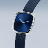 Bering Pebble Blue Dial Mesh Strap Women Watch 18034-307