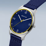 Bering Ultra Slim Blue Dial Nylon Strap Men Watch 18342-507