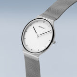 Bering Ultra Sim White Dial Silver Milanese Strap Women Watch 18440-004