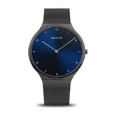Bering Ultra Slim Blue Dial Black Milanese Strap Women Watch 18440-227