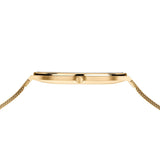Bering Ultra Sim White Dial Gold Milanese Strap Women Watch 18440-334