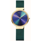 BERING 19031-828 CLASSIC MULTICOLOR DIAL SAPPHIRE GREEN MILANESE BRACELET WOMEN'S WATCH