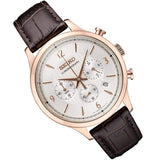 SEIKO GENERAL SSB342P1 CHRONOGRAPH LEATHER STRAP MEN'S WATCH