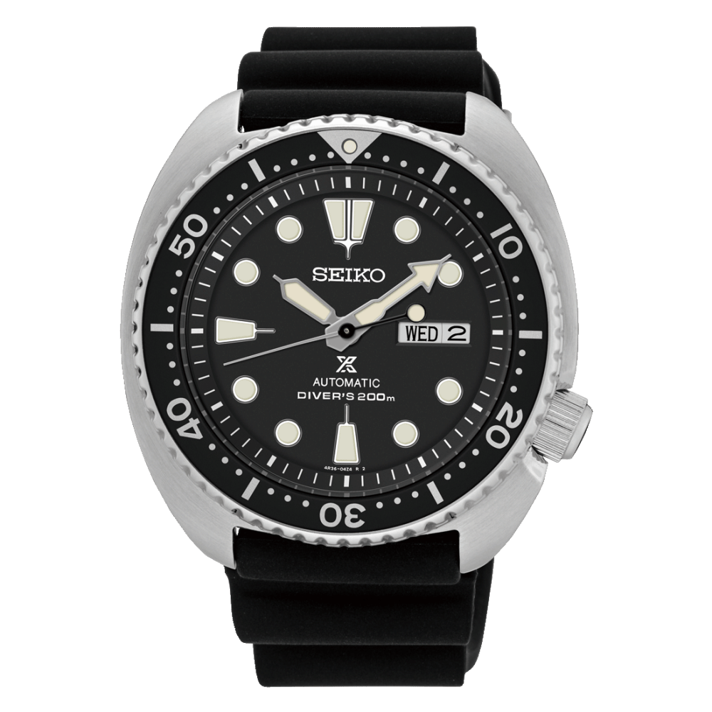 SEIKO PROSPEX TURTLE SRP777K1 AUTOMATIC MEN'S BLACK RUBBER STRAP WATCH - H2 Hub Watches