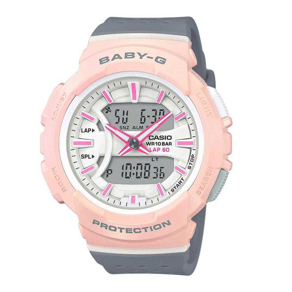 CASIO BABY-G BGA-240-4A2DR RUNNING DIGITAL QUARTZ PINK GREY RESIN WOMEN'S WATCH - H2 Hub Watches