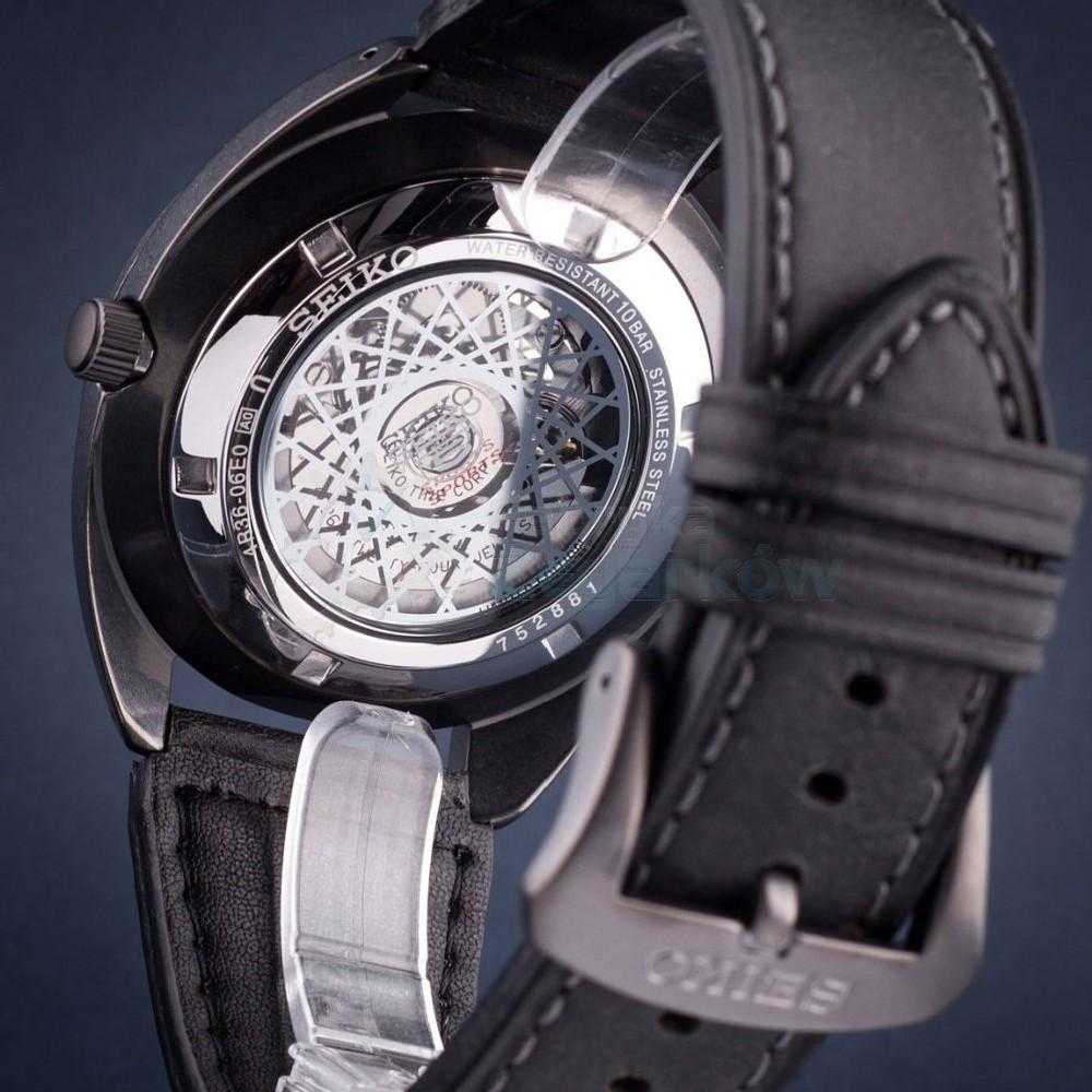 SEIKO 5 SPORTS SRPB73K1 AUTOMATIC MEN'S BLACK LEATHER STRAP WATCH - H2 Hub Watches
