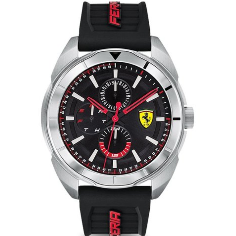 FERRARI FORZA 0830546 BLACK SILICONE STRAP MEN'S WATCH - H2 Hub Watches