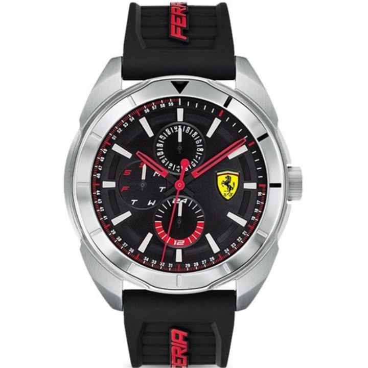 FERRARI FORZA 0830546 BLACK SILICONE STRAP MEN'S WATCH - H2 Hub Watches