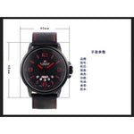 NAVIFORCE NF9028 B/B/R BLACK LEATHER MEN'S WATCH - H2 Hub Watches