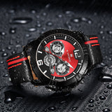 NAVIFORCE ANALOG NF9168 B/R/B STAINLESS STEEL CHRONOGRAPH QUARTZ MEN'S WATCH - H2 Hub Watches