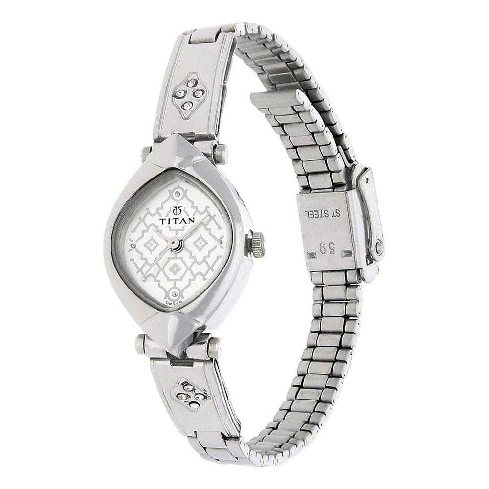 TITAN SILVER DIAL STAINLESS STEEL 2417SM01 WOMEN'S WATCH - H2 Hub Watches