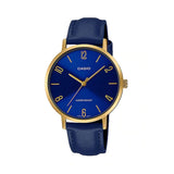 CASIO GENERAL LTP-VT01GL-2BUDF QUARTZ BLUE DIAL LEATHER MENS WATCH