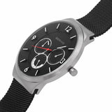 BERING 33441-102 CHRONOGRAPH BRUSHED SILVER BLACK  MESH BRACELET MEN'S WATCH