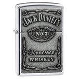 ZIPPO JACK DANIEL'S HIGH POLISH CHROME LIGHTER EMBLEM ATTACHED #250JD/427