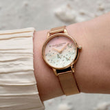 OLIVIA BURTON SPARKLE BUTTERFLY ROSE GOLD MESH STRAP WOMEN'S WATCH OB16MB38