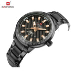 NAVIFORCE ANALOG NF9090 B/B/RG STAINLESS STEEL QUARTZ MEN'S WATCH - H2 Hub Watches