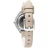 FURLA PIN ANALOG QUARTZ SILVER STAINLESS STEEL R4251102540 BEIGE LEATHER STRAP WOMEN'S WATCH