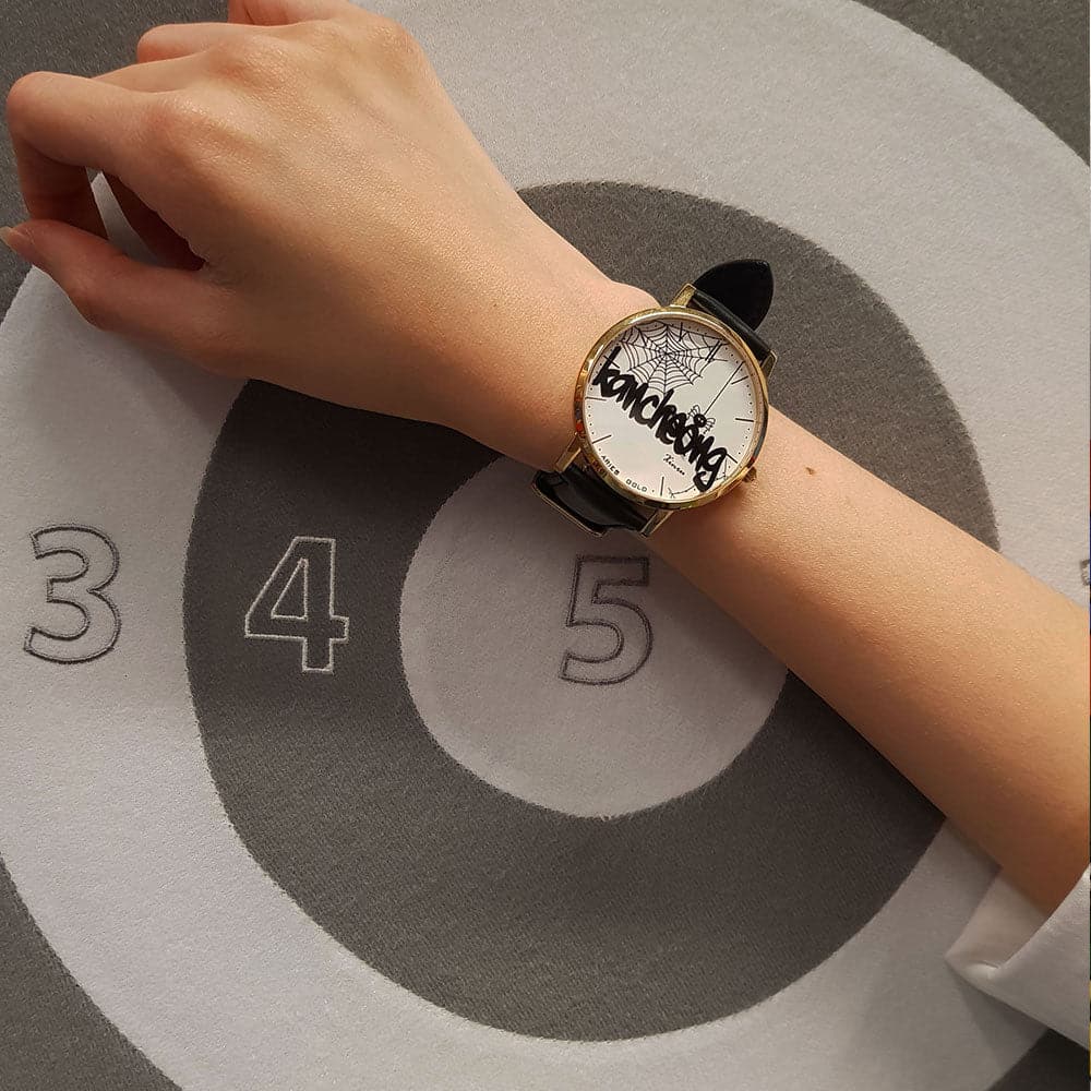 ARIES GOLD CUSTOMISED GOLD STAINLESS STEEL WATCH - KANCHIONG SPIDER WHITE UNISEX LEATHER STRAP WATCH - H2 Hub Watches
