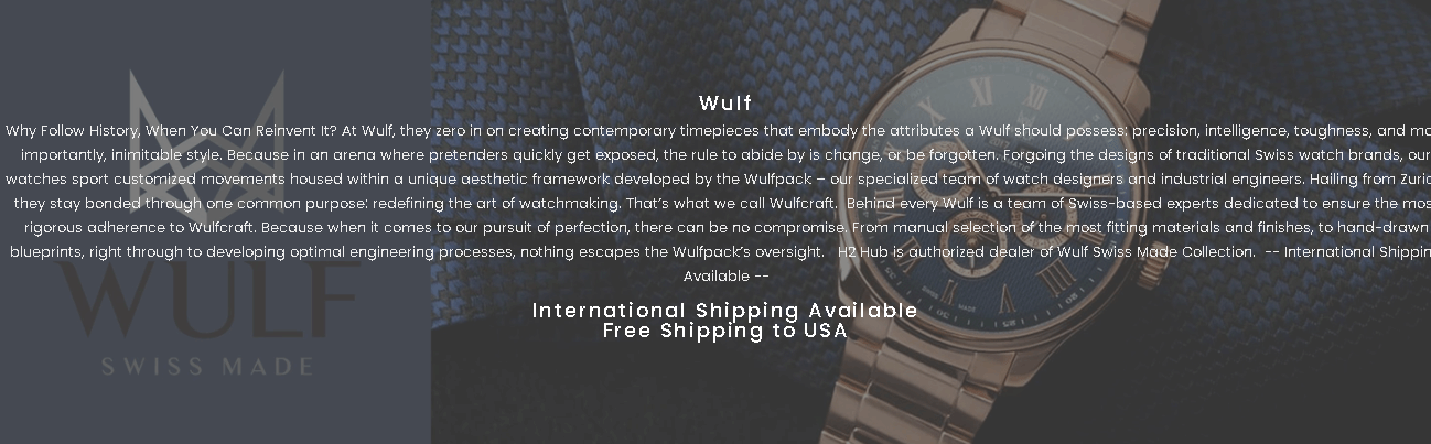 WULF LYCAN WF03.06 SWISS MECHANICAL MEN'S WATCH - H2 Hub Watches