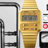 CASIO GENERAL A100WEG-9ADF GOLD STAINLESS STEEEL UNISEX'S WATCH