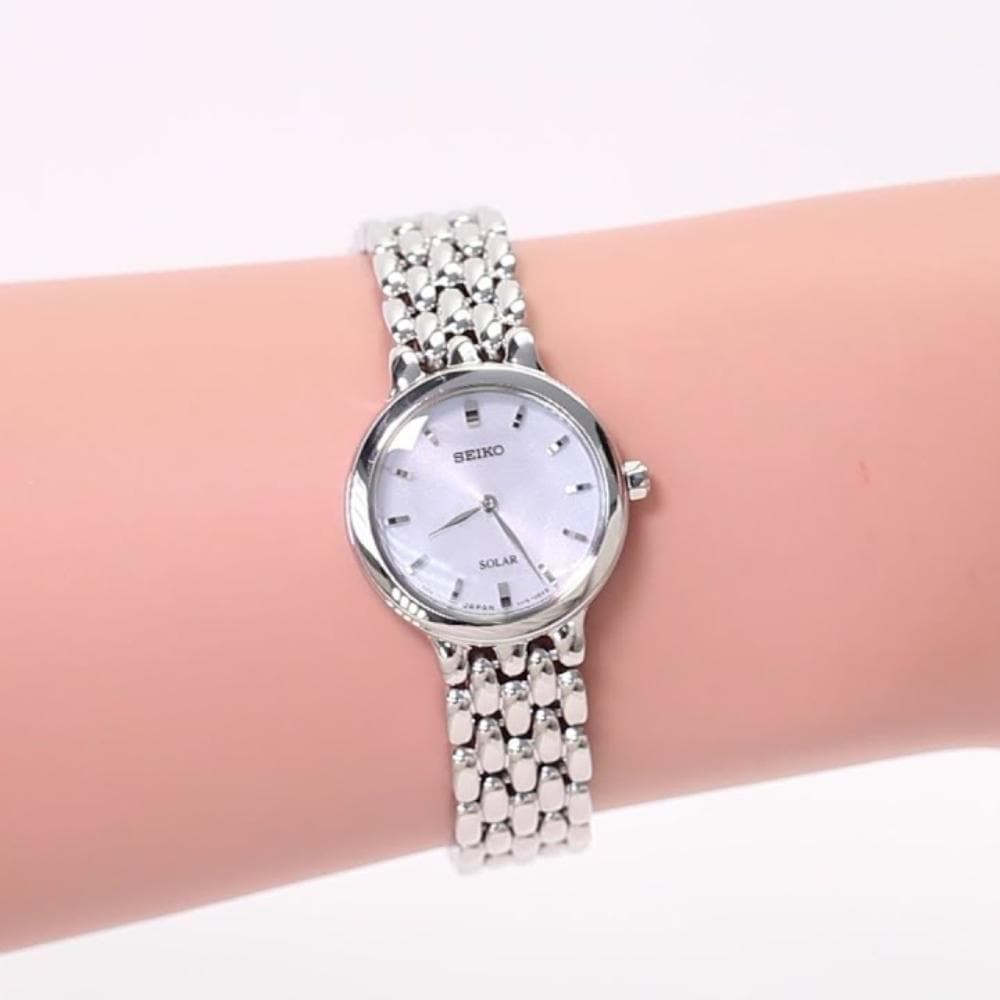 SEIKO GENERAL SUP347P1 SOLAR STAINLESS STEEL WOMEN'S SILVER WATCH - H2 Hub Watches