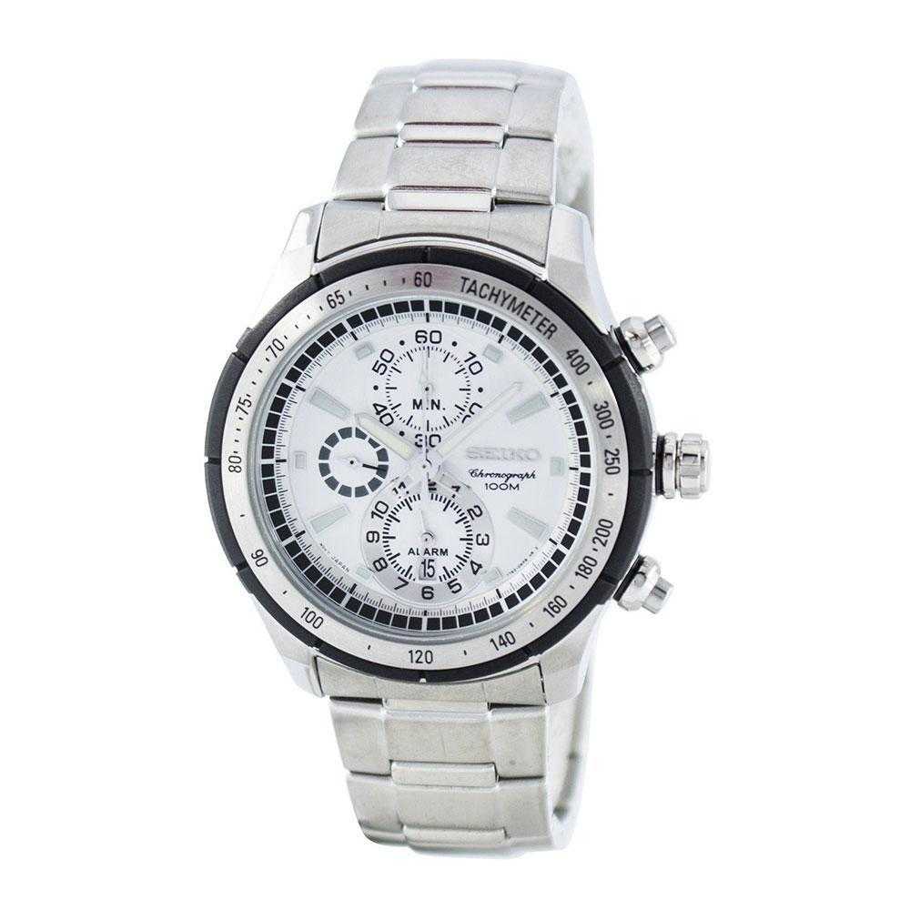 SEIKO GENERAL SNAC83P CHRONOGRAPH STAINLESS STEEL MEN'S SILVER WATCH - H2 Hub Watches