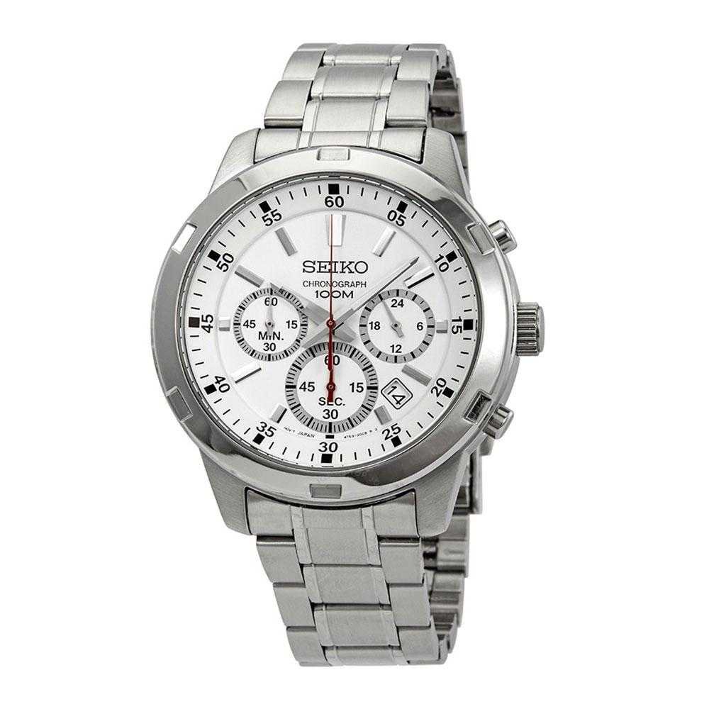 SEIKO GENERAL NEO SPORTS SKS601P1 CHRONOGRAPH STAINLESS STEEL MEN'S SILVER WATCH - H2 Hub Watches