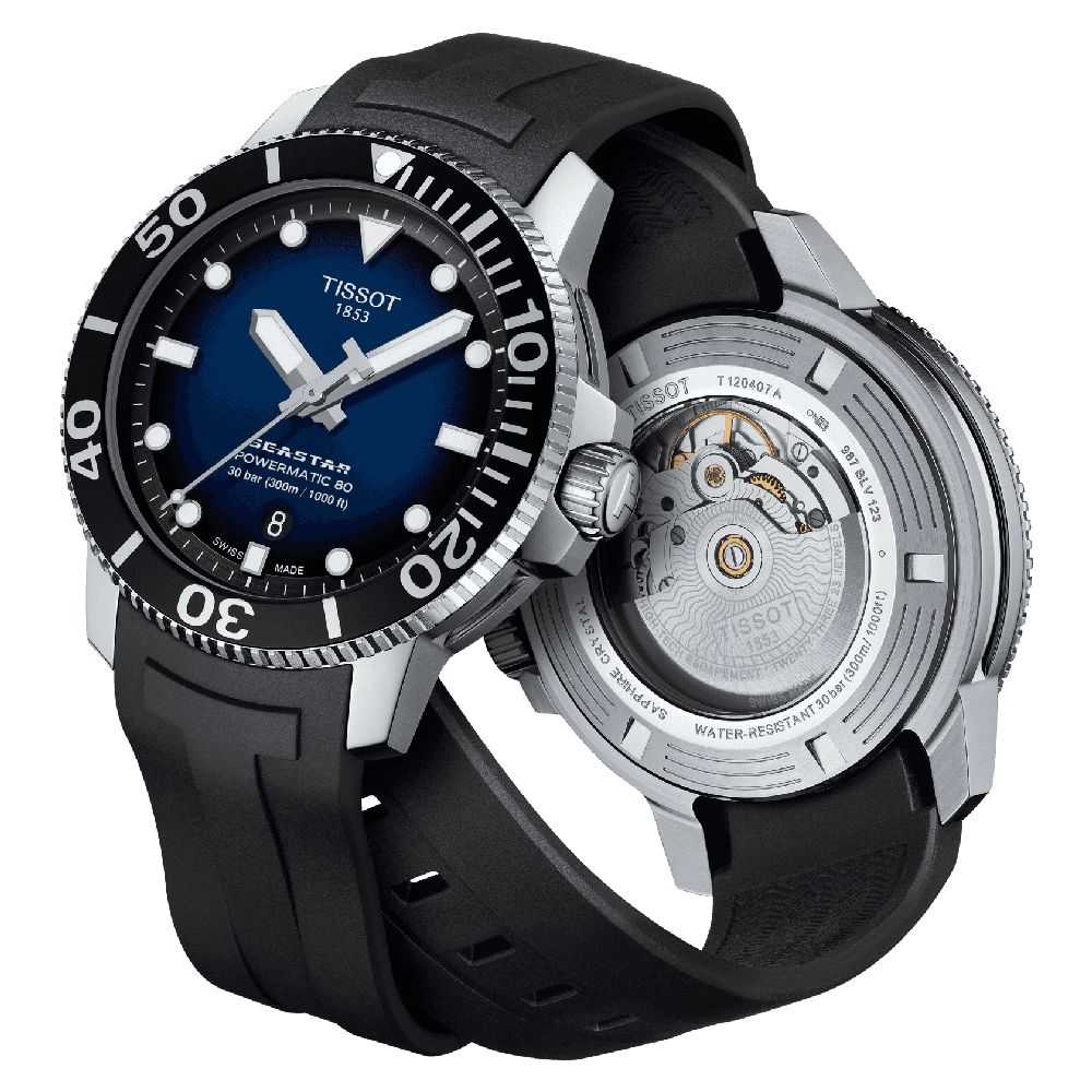 TISSOT T1204071704100 SEASTAR 1000 POWERMATIC 80 MEN'S WATCH - H2 Hub Watches
