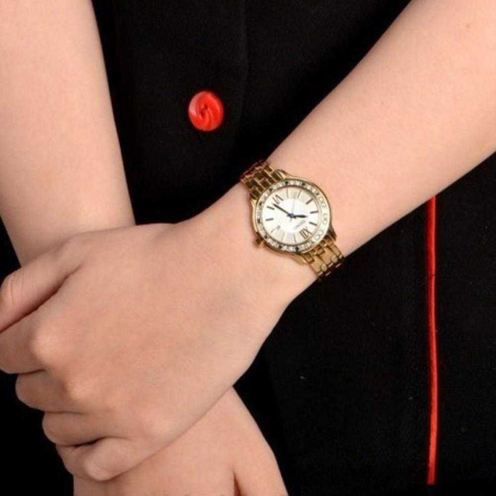 SEIKO GENERAL SWAROVSKI CRYSTAL SXDG76P1 STAINLESS STEEL WOMEN'S GOLD WATCH - H2 Hub Watches