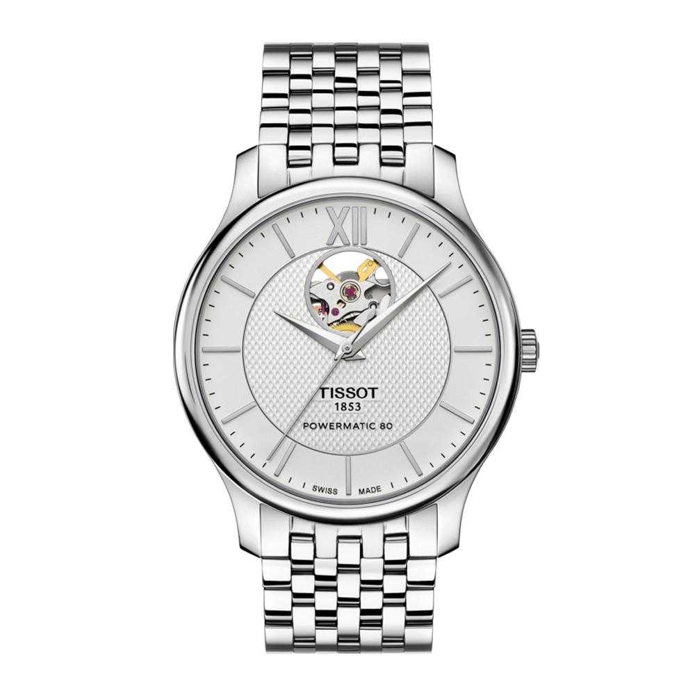 TISSOT T0639071103800 TRADITION POWERMATIC 80 OPEN HEART MEN'S WATCH - H2 Hub Watches