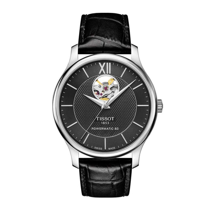 TISSOT T0639071605800 TRADITION POWERMATIC 80 OPEN HEART MEN'S WATCH - H2 Hub Watches
